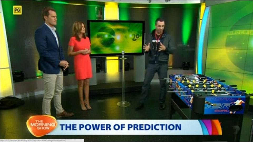 Phoenix performing a prediction live on The Morning Show