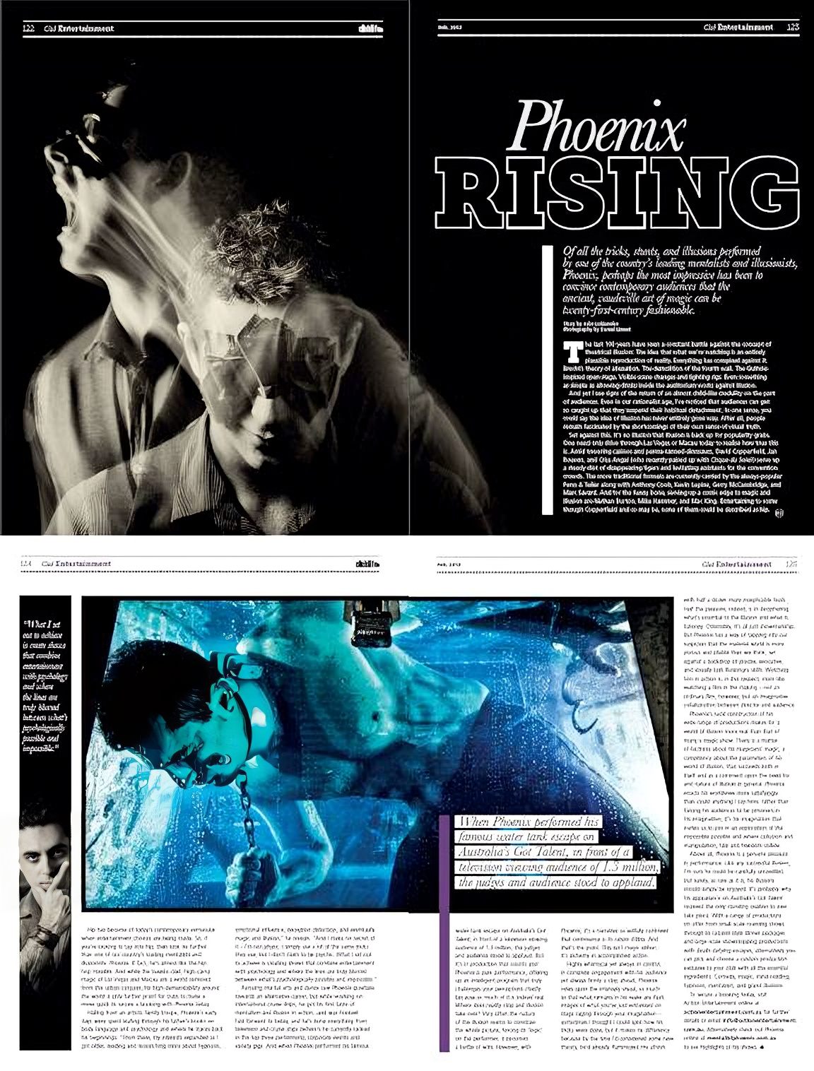 A magazine feature spread titled Phoenix Rising