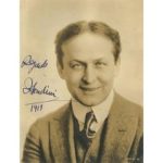 One of the many photographs signed by Harry houdini